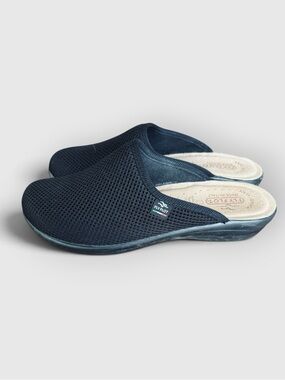 Fly Flot Black Mesh Comfort Mules Clogs Anatomic Leather Footbed Italy Size 40
